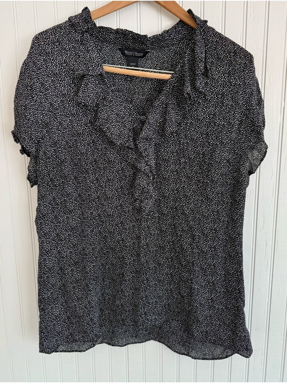 White House Black Market Silk Blouse Size Large